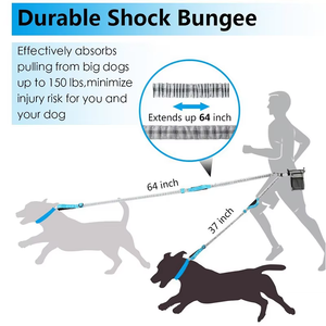 Guinzaglio per Cani Retrattile Nibao a Doppio Elastico con Cintura Regolabile e Tasca per Premi - Product Image 3