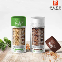 Emballage en tube de papier de qualité alimentaire personnalisé, boîte cylindrique avec fenêtre pour céréales, flocons d'avoine, cadeau, écologique, vente en gros