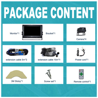 Monitor de Punto Ciego con Pantalla LCD TN para Autobús/Camión, DVR, 9 Pulgadas, AHD, Vista Cuádruple, Pantalla Dividida, 4 Canales, Asistente de Reversa, TV, Android