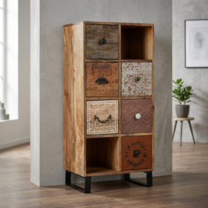 Industrial & Vintage Indian Design Solid Mango Wood Antique Living Room <b>Cabinet</b> with 5+ Drawers for Farmhouse & Villa - Product Image 3