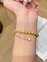 Bracelet en argent 925 robuste avec perles rondes scintillantes effet œil de chat et design à boule de verre et fleur rétractable, accessoire de mode