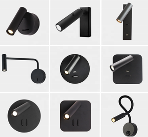 Lampe murale <span class=keywords><strong>de</strong></span> lecture à <span class=keywords><strong>tête</strong></span> rotative à 360 degrés <span class=keywords><strong>avec</strong></span> <span class=keywords><strong>interrupteur</strong></span> manuel, finition argent brossé, <span class=keywords><strong>applique</strong></span> LED d'intérieur pour chevet - Product Image 3