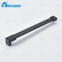 Connecteur de tube noir mat pour salle de bain, installation facile, barre de support de porte de douche flexible en acier inoxydable