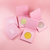 Palette simple de maquillage végane rose, avec logo personnalisé, pour blush, contour et illuminateur, pour marque privée