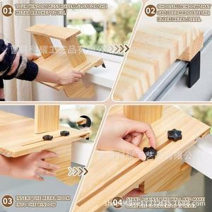 Rehausseur de rebord de fenêtre double couche en bois massif avec étagère de rangement résistante à l'eau pour exposition de plantes dans le salon - Product Image 5