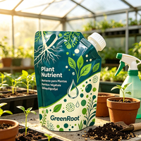 Pochette imprimée en couleur de grande capacité (3-5L) avec grand bouchon et bec verseur pour liquides, idéale pour l'agriculture