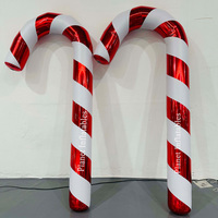 Décorations géantes brillantes pour l'extérieur, bâton de bonbons, décorations de Noël, canne de bonbons gonflable