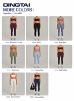 Ensemble de sport deux pièces Dingtai rembourré à col carré et double bretelle, avec leggings froncés à taille repliable pour femme