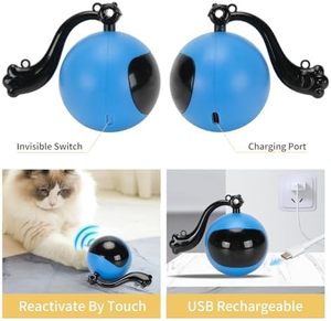 Juguete Interactivo para Gatos, Pelota de Goma Ecológica, Personalizable de Fábrica, con Movimiento Automático USB, Juguete Inteligente para Perseguir y Atrapar - Product Image 2