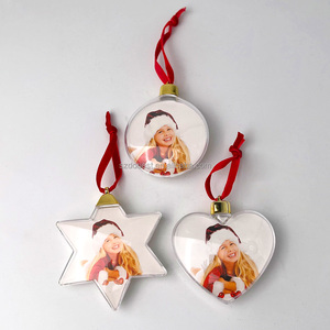 Décorations <span class=keywords><strong>de</strong></span> Noël personnalisées en plastique vierge à insérer photo, en forme <span class=keywords><strong>de</strong></span> cœur, <span class=keywords><strong>étoile</strong></span> ou rond, pour <span class=keywords><strong>sapin</strong></span> <span class=keywords><strong>de</strong></span> Noël, à suspendre, cadeau - Product Image 1