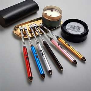 Briquet à bougie en métal à arc électronique moderne de haute qualité sans fumée avec allumeur à impulsions pour bougies et accessoires de parfum - Product Image 5