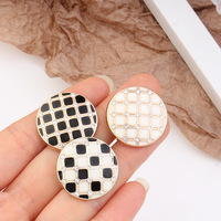 Tombol huruf batu kristal logam bulat kualitas tinggi untuk sweter mantel set kancing jahit bola Diy klasik 18mm 23mm