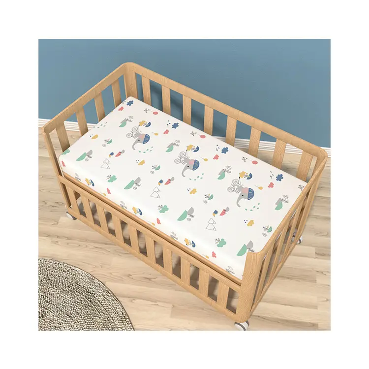 Nhà Máy OEM T-Tấm Cho Bé Giường Nệm Tấm Bông Jersey Crib Trẻ Em Miễn Phí Màu Tấm