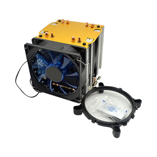 4U LGA 1366 1700 1200 Pure Cpu Cooler Copper Core Radiator 4 Heat Pipes AM4 AM3 AM3+ Fan Cpu
