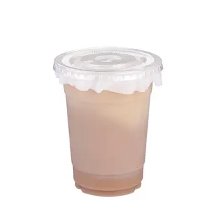 7oz~16oz clear plastic cups with dome lids cocktail snack boba plastic jelly cup design branded plastic cups for beer