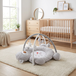 <span class=keywords><strong>Tapis</strong></span> d'éveil <span class=keywords><strong>de</strong></span> luxe gris en minky pour bébé, <span class=keywords><strong>tapis</strong></span> <span class=keywords><strong>de</strong></span> jeu rembourré en forme d'ours en peluche, centre d'apprentissage sensoriel <span class=keywords><strong>de</strong></span> style nordique, cadeau pour nouveau-né - Product Image 1