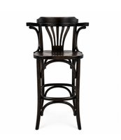 Tabouret de bar haut en bois de hêtre massif courbé avec accoudoirs
