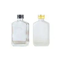 100ミリリットルHigh品質格安価格Frosted Clear Glass Bottle Flask Aluminiumとキャップ