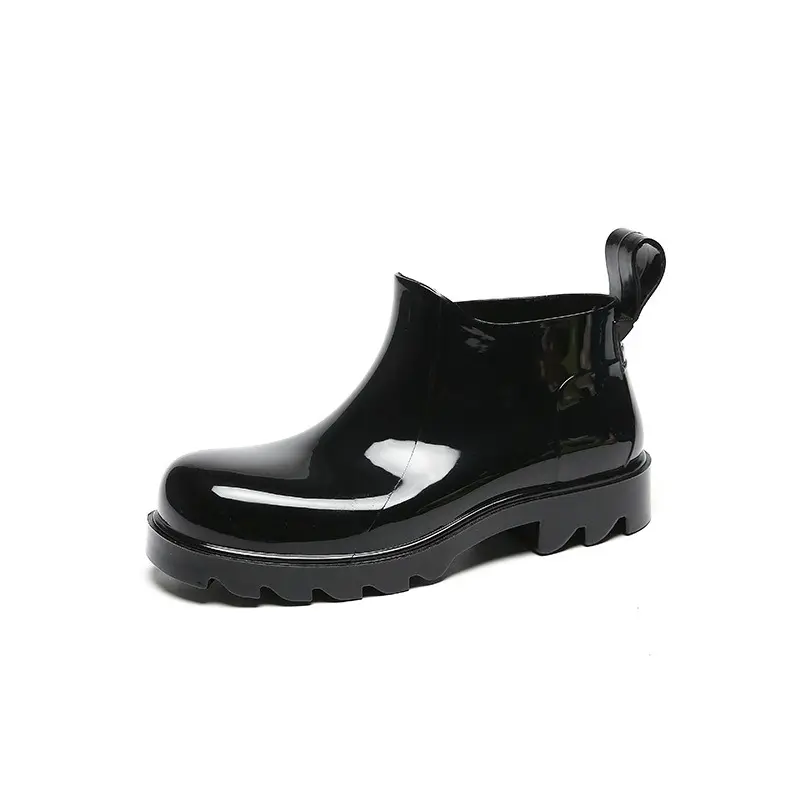 Stivali Chelsea da donna alla moda Wellington impermeabili stivali da pioggia scarpe in pelle color gomma alla caviglia