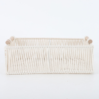 Paniers de rangement pliables en plastique fait à la main en rotin pour la maison et la chambre à coucher