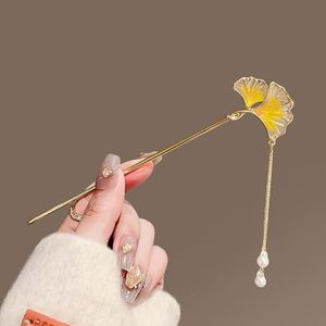 Elegant Chinese Style Hair Accessories Vintage <b>Spring</b> Flower Element Hairpins Light Luxury Tassel Hair Stick for Women Girls - Product Image 2