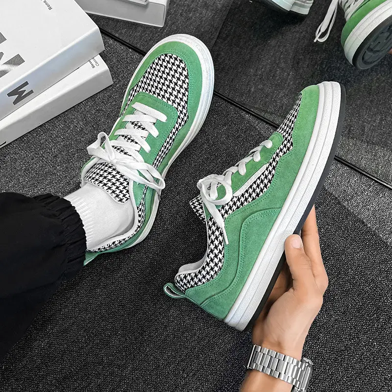 2023 nuovo stile di design leggero puro vuoto nero sneakers a buon mercato a basso prezzo barca skateboard verde casual ragazzo scarpe da ginnastica da uomo