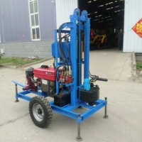 Mini-foreuse chinoise 25 CV diesel, entièrement hydraulique, sur chenilles, pour le forage de puits d'eau et l'irrigation agricole
