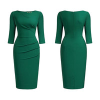 Robe de bureau en coton vintage élégante pour femmes vêtements de travail formels pour femmes et mini dos imprimé décontracté pour les affaires de fête d'été