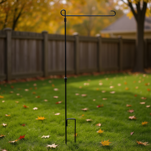 Supporto per bandiera da giardino in ferro battuto 11,8x17,7 pollici, resistente alle intemperie, per decorazioni natalizie e di Halloween - Product Image 2