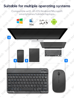 Tablet klavye Mouse Combos 10 inç evrensel Tablet ofis için kablosuz klavye fare seti