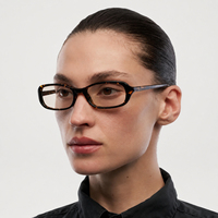 Lentes de Acetato de Diseño de Lujo Lmamba 2505F, Monturas Ópticas de Alta Calidad con Logotipo Personalizado para Hombre y Mujer