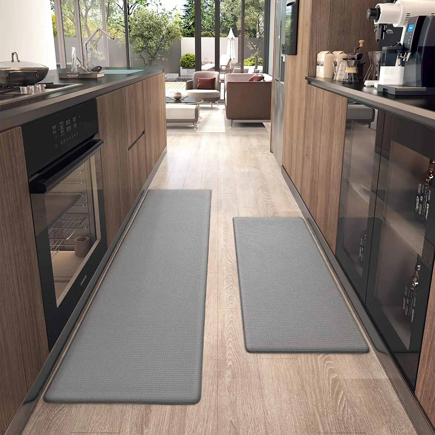 Cushioned Anti Fatigue Kitchen Mat Non Skid Waterproof Comfort Kitchen Rug Set 2 Piece Kitchen Floor Mat