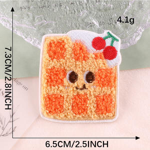 En gros, Patchs brodés originaux en feutre, série alimentaire (frites, biscuits, pizza), mignons, pour vêtements et chapeaux, à coller - Product Image 6