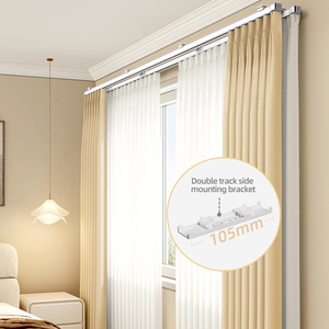 ARODDY <span class=keywords><strong>Rail</strong></span> de <span class=keywords><strong>rideau</strong></span> <span class=keywords><strong>occultant</strong></span> moderne et minimaliste de 446 cm, kit de fixation en métal, <span class=keywords><strong>rail</strong></span> de <span class=keywords><strong>rideau</strong></span> en aluminium - Product Image 1