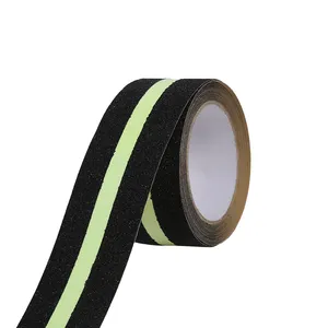 Cinta de PVC negra antideslizante, tira fotoluminiscente, luminosa, esmerilada, <span class=keywords><strong>fluorescente</strong></span>, impermeable, sensible a la presión, 5M para advertencia - Product Image 1