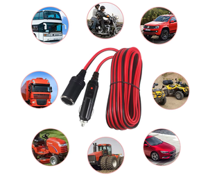 12V mở rộng dây cắm điện 12 24 Volt Thuốc lá nhẹ hơn Nam để nữ dc5525 SAE XT60 M16 M25 cho xe lốp Inflator Cleaner - Product Image 4