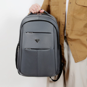 Laptop <b>Backpack</b> <b>Large</b> Capacity 15 Inches For Men Women Business Travel School Use Solid Color Gray Black Purple Blue - Product Image 3