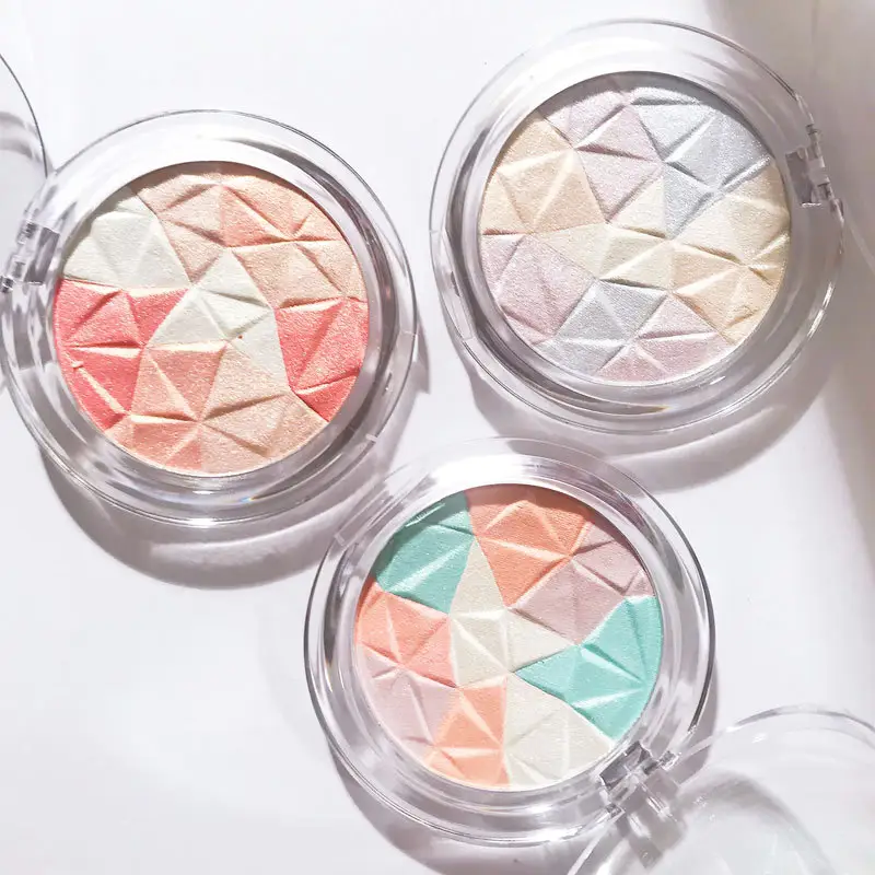 bueqcy mixed colors diamond highlighter pressed powder Makeup Mineral Waterproof 3D shimmer Highlights highlight