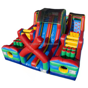 Nuevo diseño de equipos de juguetes, castillo inflable tropical, carrera de obstáculos inflable comercial a la venta - Product Image 4