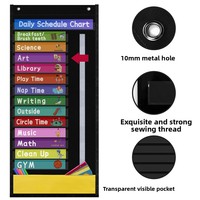 Nuevo Planificador Diario de Bolsillo en Papel (18x51 Pulgadas) para Horarios Escolares con Indicadores de Flechas