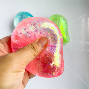 Mango Squishy Stress Relief <b>Toy</b> Slow Rebound Fruit Shaped Moldable Gold Glitter Squeeze <b>Toys</b> Silicone Plastic - Product Image 3