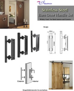 SUS satin kết thúc Ống Vuông Barn Door phần cứng với xử lý thoải mái - Product Image 6