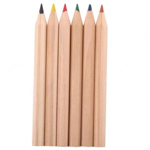 Ensemble de crayons de couleur miniatures en bois naturel personnalisés de 6 pièces de 3,5 pouces pour enfants, cadeau promotionnel - Product Image 2