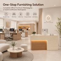 Comptoir de réception minimaliste moderne sur mesure pour bureau ou salon avec éclairage LED et armoire de rangement