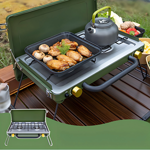 Barbecue portable en acier inoxydable personnalisé, résistant au vent, avec foyer à gaz et étui <span class=keywords><strong>de</strong></span> transport pour le camping en plein air - Product Image 6
