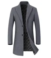 새로운 남성 패션 캐주얼 가을과 겨울 유행 잘 생긴 코트 옷깃 슬림 중간 길이 트렌치 코트