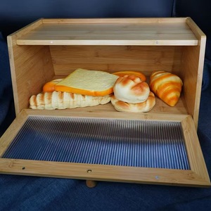 Boîte à pain en bambou 40x20x24,5 cm, rangement anti-poussière pour articles de boulangerie et de cuisine - Product Image 1
