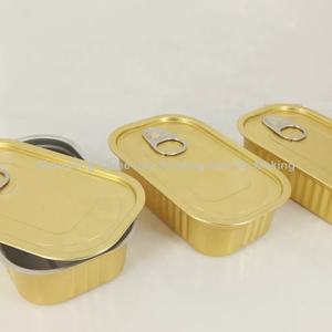 Boîte rectangulaire en aluminium 125ml 125g <span class=keywords><strong>vide</strong></span> carré 1/4 boîte de Club, prix de gros emballage en étain avec #311 pour huile de sarines crevettes - Product Image 4