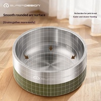 Gamelle pour animaux de compagnie en acier inoxydable 304, ronde, antidérapante, résistante aux chutes, double couche, pour chats et chiens, eau et nourriture, accessoires pour animaux