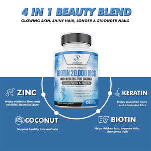 Multifunctional <b>Hair</b> Skin Nails Biotin Capsule 10000 Mcg Vitamin Supplement <b>Hair</b> <b>Growth</b> Capsules for Women Men - Product Image 3